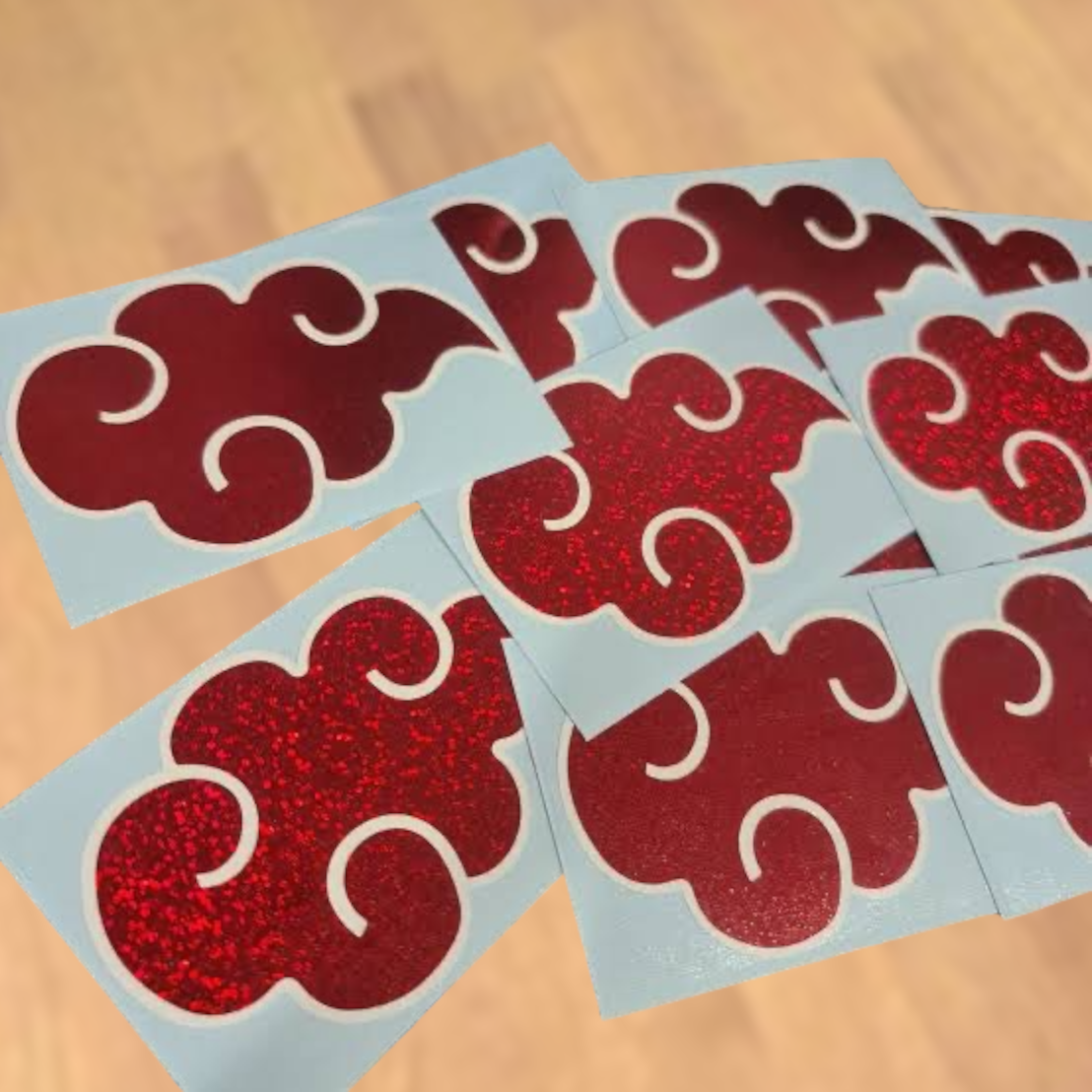 Red Glitter Akatsuki Clouds - Dual Layer